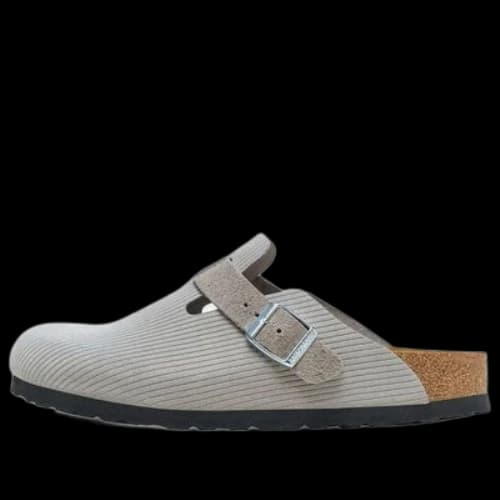 Birkenstock Boston Suede Embossed 'Corduroy Stone Coin'