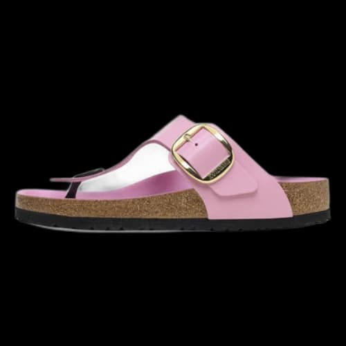 Birkenstock Gizeh Big Buckle Natural Leather Patent Narrow Fit Sandals 'High-Shine Fondant Pink' (Women's)