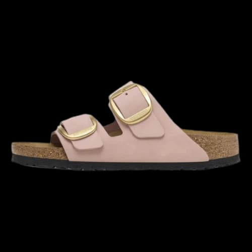 Birkenstock Arizona Big Buckle Nubuck Leather Narrow Fit Sandals 'Soft Pink' (Women's)