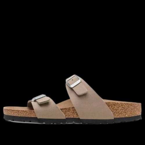 Birkenstock Sydney Vegan Synthetics Vegan Narrow Fit Sandals 'Gray Taupe'