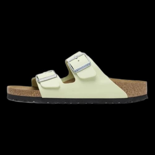 Birkenstock Arizona Nubuck Leather Narrow Fit Sandals 'Faded Lime' (Women's)