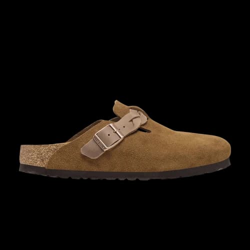 Birkenstock Boston Braided Suede Leather Narrow Fit Sandals 'Mink'