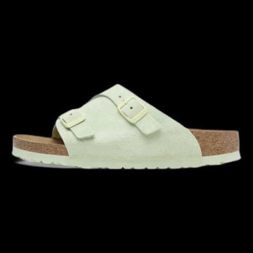 Birkenstock Zrich Suede Leather Narrow Fit Sandals 'Faded Lime'