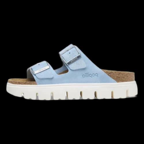 Birkenstock Arizona Chunky Suede Leather Narrow Fit Sandals 'Mineral Blue' (Women's)