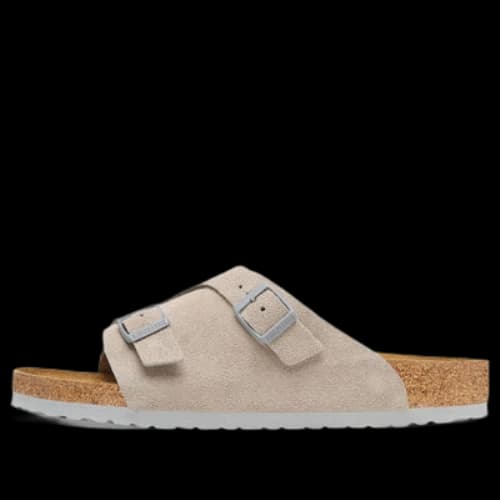 Birkenstock Zrich Suede Leather Narrow Fit Sandals 'Stone Coin'