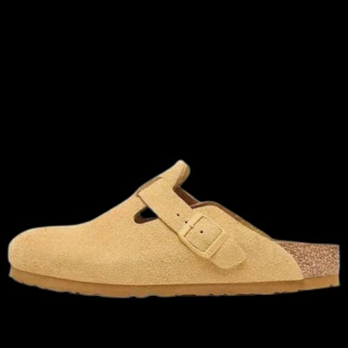 Birkenstock Boston Suede Leather Narrow 'Latte Cream' (Women's)