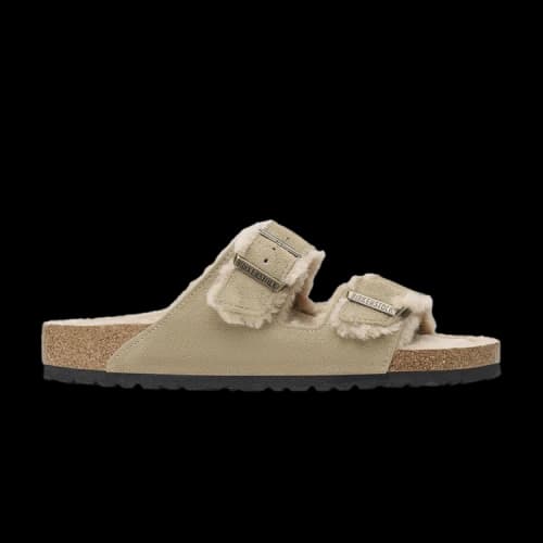 Birkenstock Arizona Shearling Suede Leather 'Taupe' (Women's)