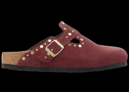 Birkenstock Boston Rivets Suede Leather Zinfandel