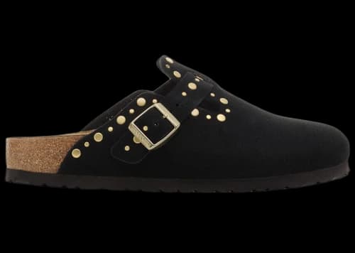 Birkenstock Boston Rivets Suede Leather Black