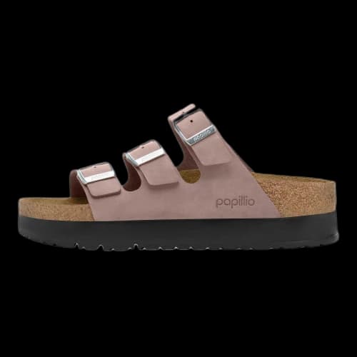 Birkenstock Florida Flex Platform Nubuck Leather Faded Purple