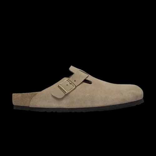 Boston Birkenstock Exquisite Suede Sandal 'Taupe' Women's
