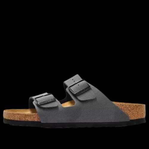 Birkenstock Arizona Birkibuc 'Velvet Gray Black Buckles'