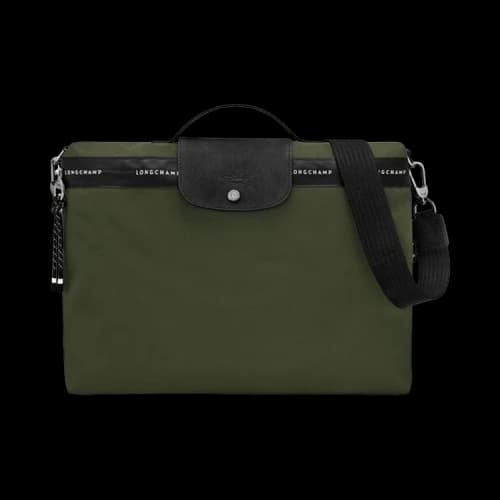 LONGCHAMP Le Pliage Polyamide Canvas Briefcase Regular Unisex Olive Green