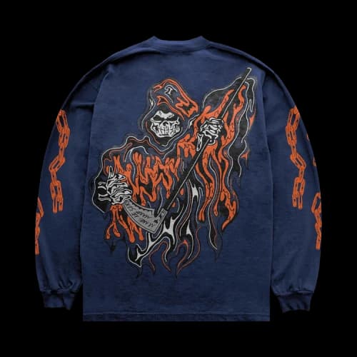Warren Lotas Chain Reaper Long Sleeve T-Shirt 'Navy'