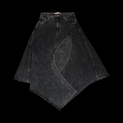 Y/Project Evergreen Cut Out Denim Skirt 'Vintage Black'