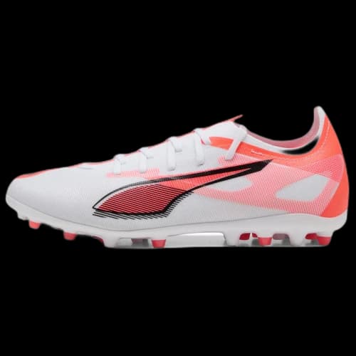 PUMA Ultra 5 Match MG Multi Ground Abrasion Resistant Soccer Shoes Men's White