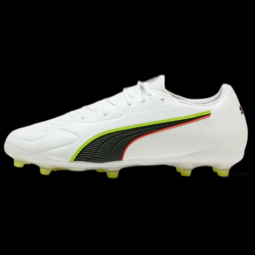 PUMA King 20 Soccer Shoes Unisex White Black