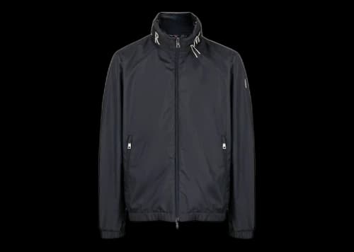 Moncler Beid Concealed-Hood Zip-Up Jacket Navy Blue