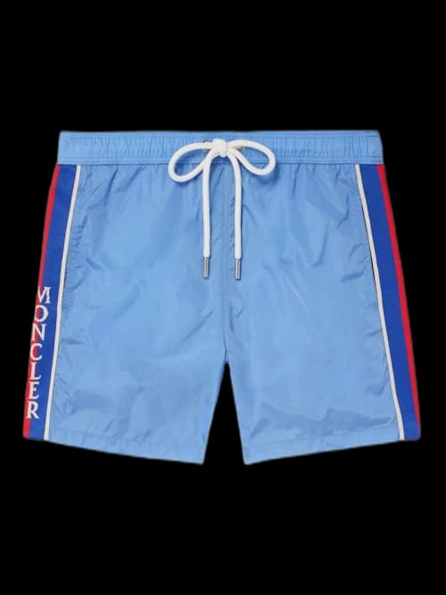 Moncler Slim Fit Striped Swimshort Blue