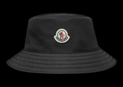 Moncler Logo Patch Rainwear Bucket Hat Black