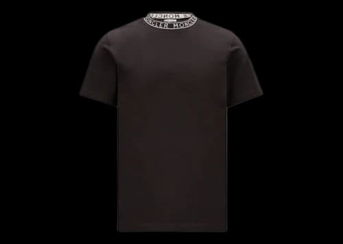 Moncler Logo Collar T-Shirt Black