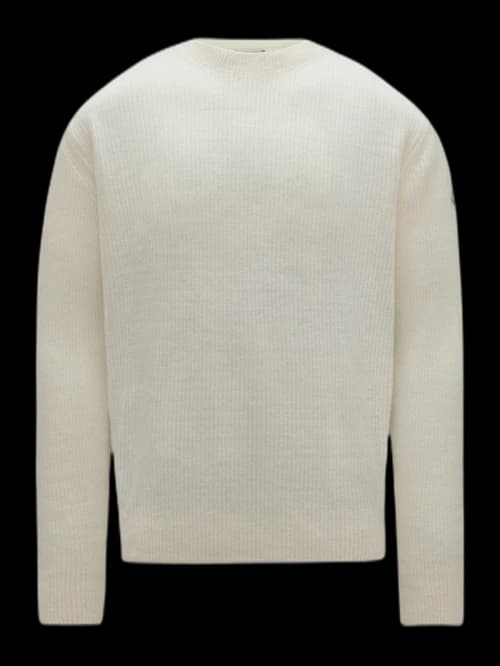 Moncler Wool and Cashmere Knit Sweater Off White