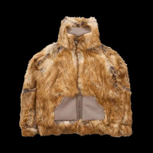 Ottolinger Oversized Furry Multiline Jacket 'Brown'