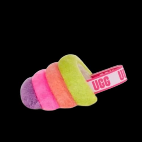 UGG Fluff Yeah Slide 'White Taffy Pink Multi' (Women's)