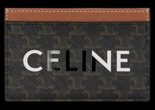 Celine Print Triomphe Card Holder Tan