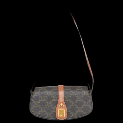 CELINE Clutch On Strap Tabou In Triomphe Canvas 'Tan'