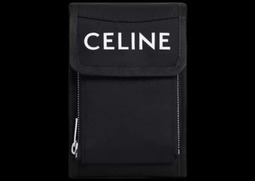 Celine Trekking Phone Pouch in Nylon Black