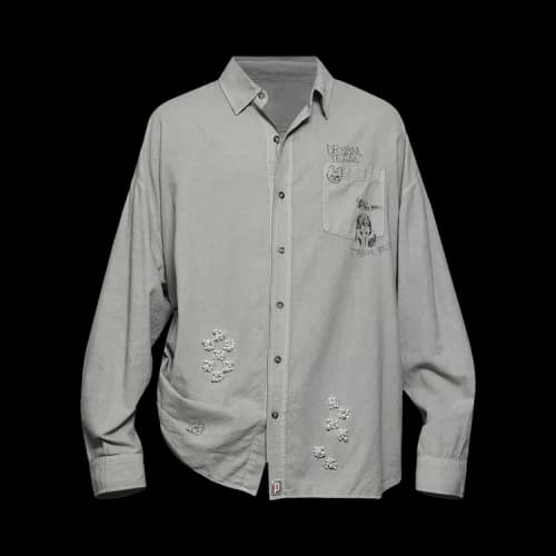 Paly Hollywood Eternal Youth Oversized Dress Shirt 'Grey'