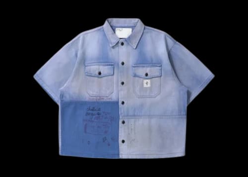 Paly Hollywood Love S/S Herringbone Shirt Navy