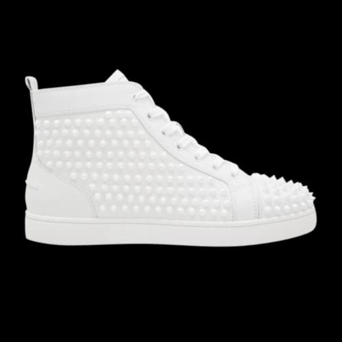 Christian Louboutin Louis Flat Calf Spikes 'White'
