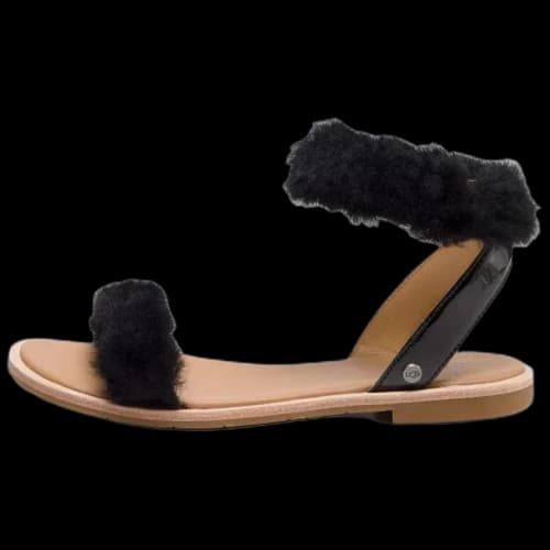 UGG FLUFF SPRINGS One Strap Sandals Women's Black