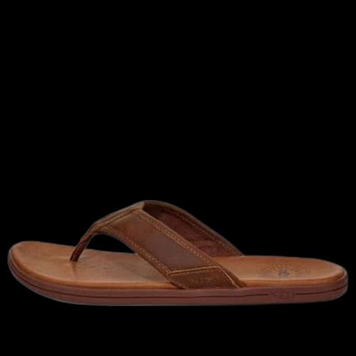 UGG Seaside Flip Leather Cowhide Slipper Coffee