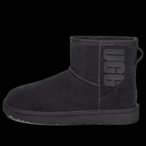 UGG Classic Mini UGG Rubber Logo 'Black' (Women's)