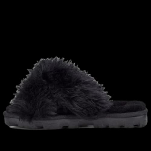 UGG Fuzzalicious Black Slippers (Women's)