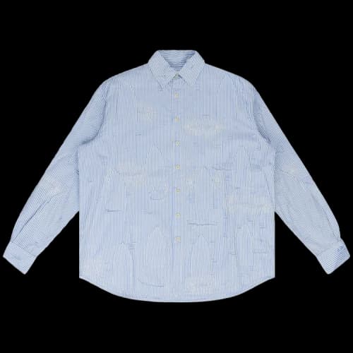 Who Decides War Gathered Fray Button Down Shirt 'Blue'