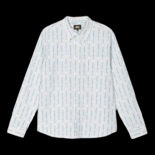 Stussy Jacquard Logo Stripe Shirt 'White'