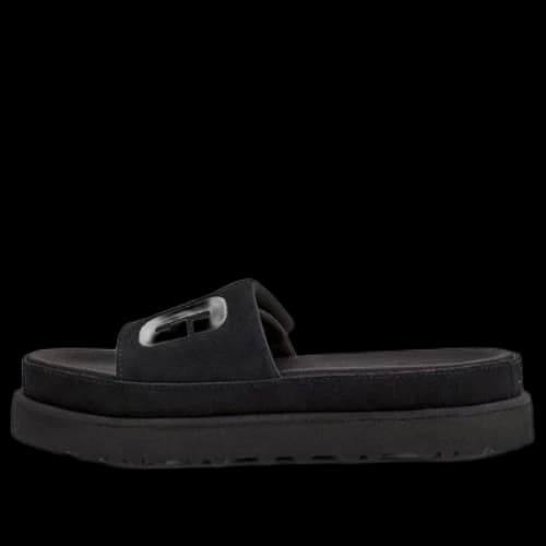 UGG Laton Slide Black Silver Slippers 'Black Silver' (Women's)