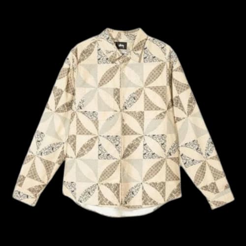 Stussy Quilt Pattern Shirt 'Sand'