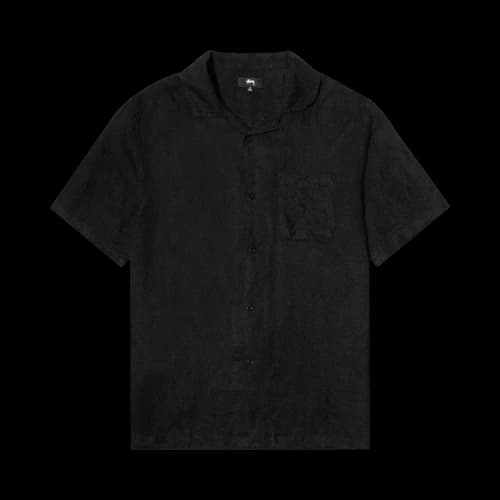 Stussy Diamond Jacquard Linen Shirt 'Black'