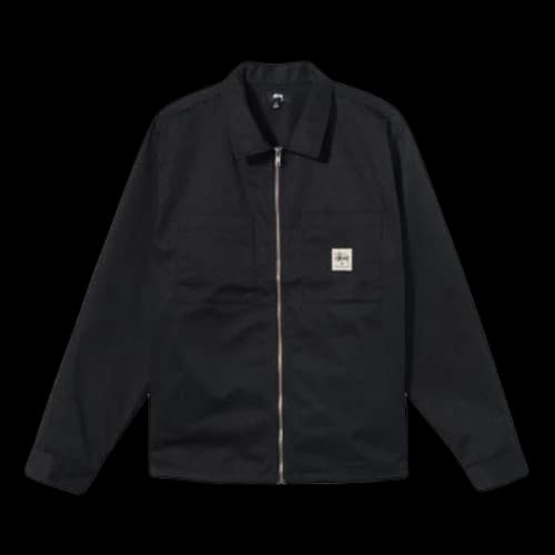 Stussy Zip Up Work Longsleeve Shirt 'Black'
