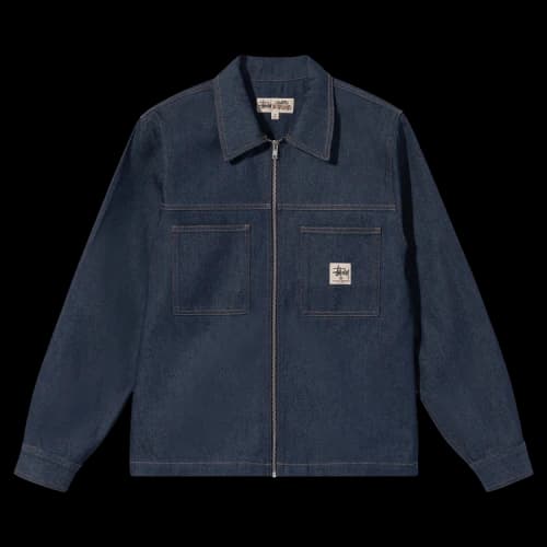 Stussy Denim Zip Up Work Shirt 'Indigo'