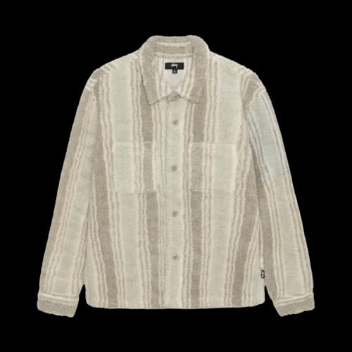 Stussy Stripe Sherpa Shirt Natural