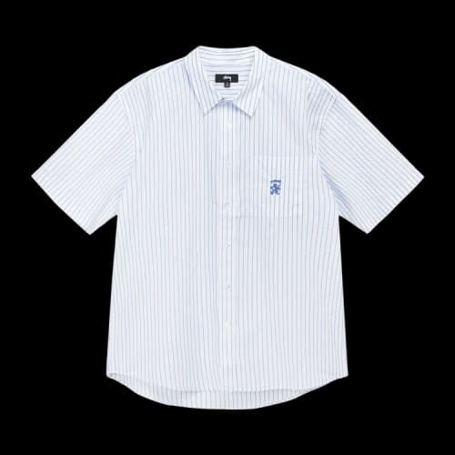 Stussy Boxy Striped Shirt 'Blue'