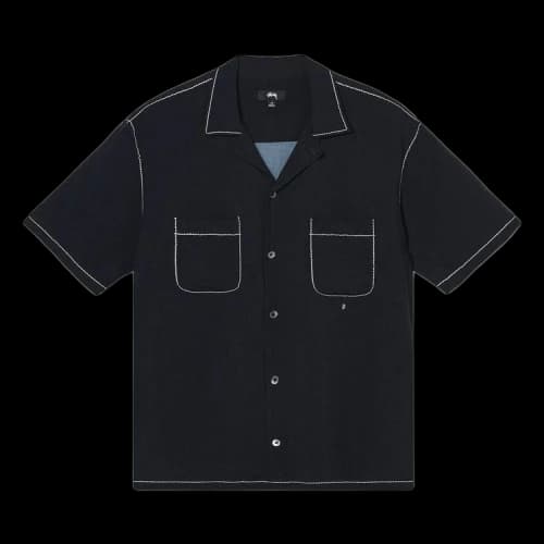 Stussy Contrast Pick Stitched Shirt Black