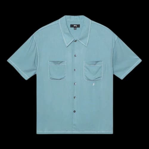 Stussy Contrast Pick Stitched Shirt Blue