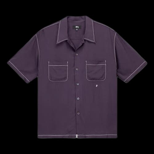 Stussy Contrast Pick Stitched Shirt Plum